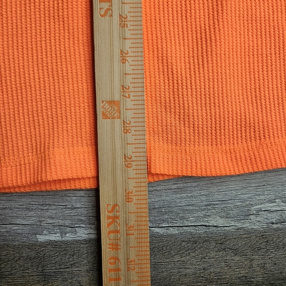 Wrangler Workwear Men's XL Waffle Print Thermal Long Sleeve XL Bright Orange - Picture 8 of 8